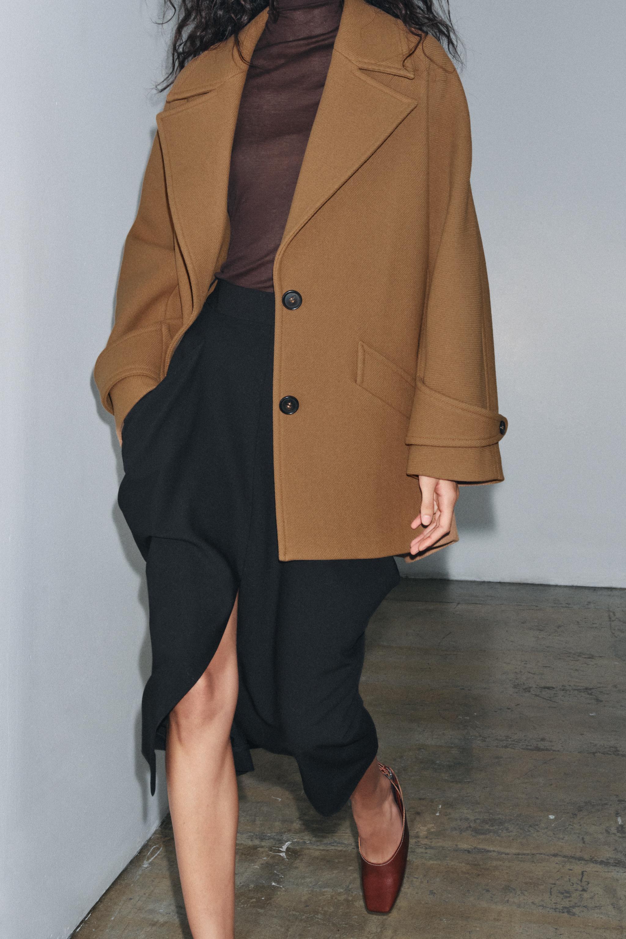 OVERSIZE WOOL BLEND COAT ZW COLLECTION LIMITED EDITION